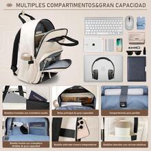 CYPNRAINSMORE Mochila para Laptop Mujer 15.6 Pulgadas Mochila de Viaje Impermeable Mochila de Trabajo UniversitarioFashion - como en la foto - Ver 4