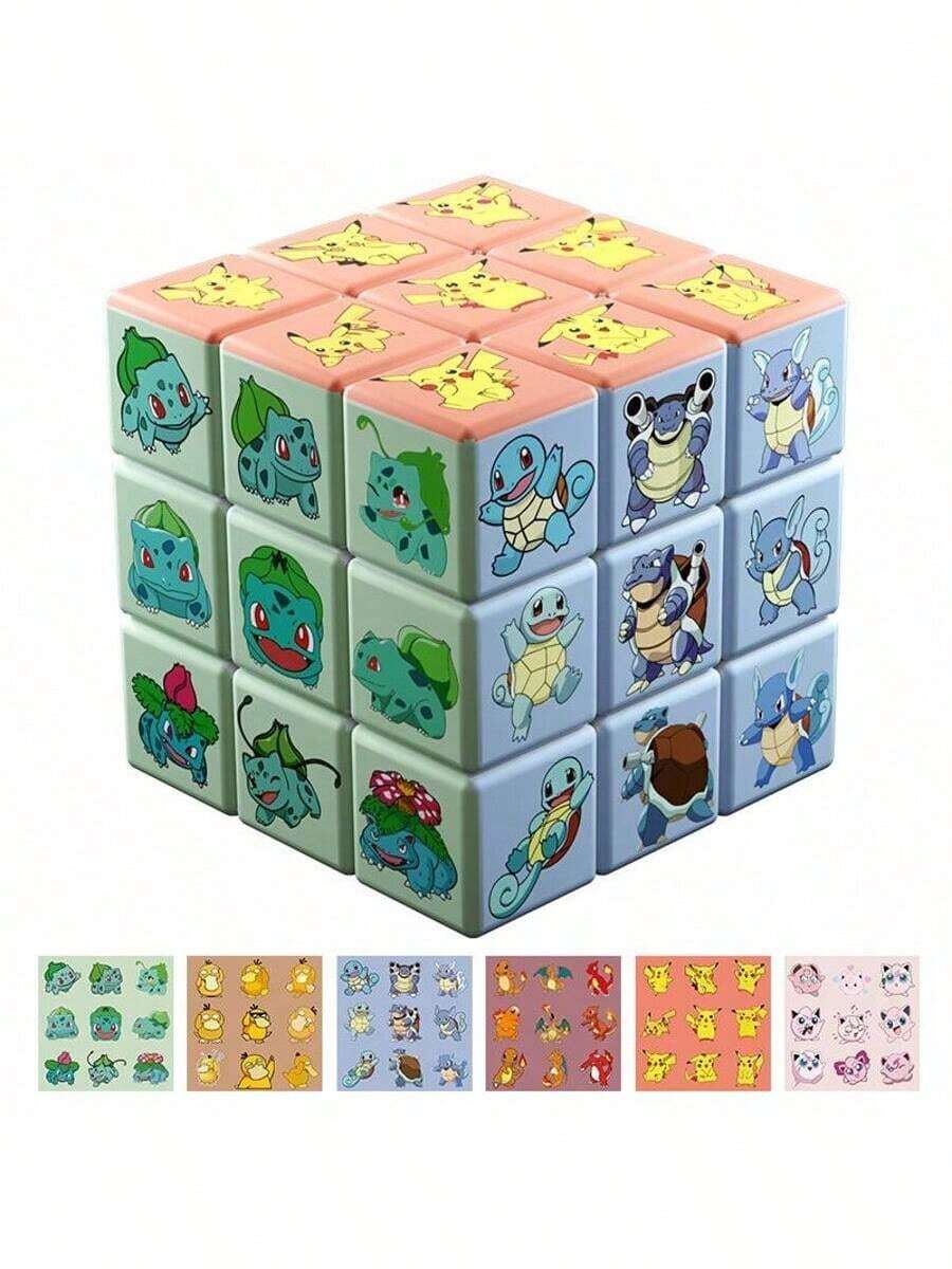 3x3 Pikachu Pokemon Cube Puzzle, Stress Relief Toy, Random Pattern, Birthday Gift For Teens & Adults - Multicolor - View 1