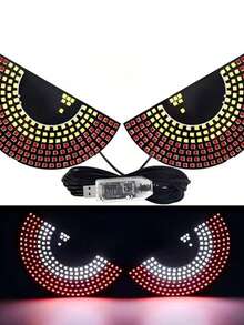 Decoración de Luz Ojo Diablo para Coche con LED, Luz Ambiente de Ojo Demoníaco Trasero para Camión, Alimentado por USB - A - Ver 6
