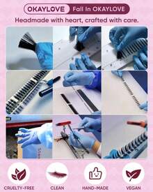 OKAYLOVE Natural Lash Clusters, Flora Luxe 18mm DIY Wispy Cluster Eyelash Extensions Kit, 88pcs CC Curl Clear Band Individual Lashes - ColorF - 查看 6