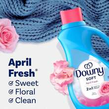 Downy Soft, 2 In 1 Soft And Fresh Liquid Fabric Softener, April Fresh, 140 Fl Oz, 190 Loads, Fabric Conditioner Liquid Provides Softness And Freshness For Fabrics-Downy April Fresh Liquid Fabric Conditioner (Fabric Softener), 12 Loads 10 Fl Oz[Fabric Softener, Laundry Detergent, Fragrance, Liquid Version, Family Pack, Washing Machine, Machine Wash, Hand Wash] - 彩色 - 查看 4