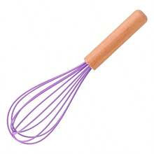 木柄硅胶打蛋器，手动液体搅拌棒奶油打蛋器厨房烹饪工具 - 彩色 - 查看 4