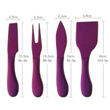 4 piezas de herramientas para queso, cortador de queso dorado, cuchillo, ralladores de queso creativos, herramientas de cocina, espátula para pasteles, cuchillo para mantequilla, set de queso - Oro-B - Ver 11