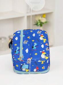 1pc Colorful Cartoon Print High Cost-Effective Large Capacity Insulated Lunch Bag, Portable Handheld Shoulder Crossbody Thermal Bag With Shoulder Strap, Ice Pack, Lunch Box And Bento Bag, Suitable For Work And Outdoor Activities - Multicolor - View 4