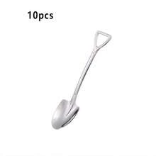 10pcs Elegant Spoon-Shaped Dessert Spoons, Suitable For Serving Ice Cream, Frozen Cakes, Tiramisu And Other Desserts, Perfect For Modern Kitchen And Dining