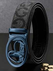 高品质男士商务自动扣皮带，设计师款G字母时尚皮带，休闲百搭，理想的节日礼物之选 - 彩色 - 查看 3