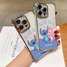 This Disney Lilo & Stitch Phone Case, Featuring Cartoon Characters Like Stitch And Angel, Boasts A Cute And Playful Design, A Simple And Stylish Appearance, And A Smooth And Comfortable Feel. It Offers Camera Protection, A Transparent And Fashionable Back Panel, And Reinforced Corners For Effective Drop Protection, Making It An Ideal Choice For Young People. This Phone Case Is Compatible With IPhone 17/16/15/14/13/...12/11/XR/XS/X Series And SamsungGalaxy S22, S23, S24, And S25 Series Phones. It's The Perfect Gift For Friends And Family. - 銀色 - 查看 5