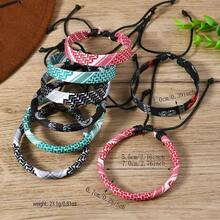 Handmade Braided Bracelet - Arabic Scarf Style Woven Cord With & Geometric Patterns, Mixed Colors, Casual Jewelry For Casual Attire, Casual Jewelry|Geometric Pattern Bracelet|Handcrafted Bracelet, For Teenager - Multicolor - View 4