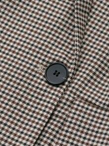 Women's Loose Fit Houndstooth Print Lapel Long Sleeve Blazer - Multicolor - View 4