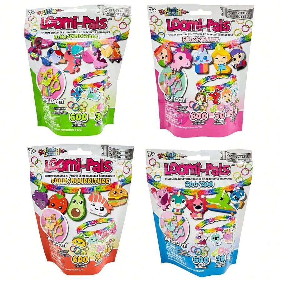 CYPNRainbow Loomi-Pals Collectible paquete de 4 unidades: Zoo Dino Hada Comida 4 kits de pulseras de abalorios diseño y creación a partir de 7 años pequeñoFashion - 224598263 - Ver 1