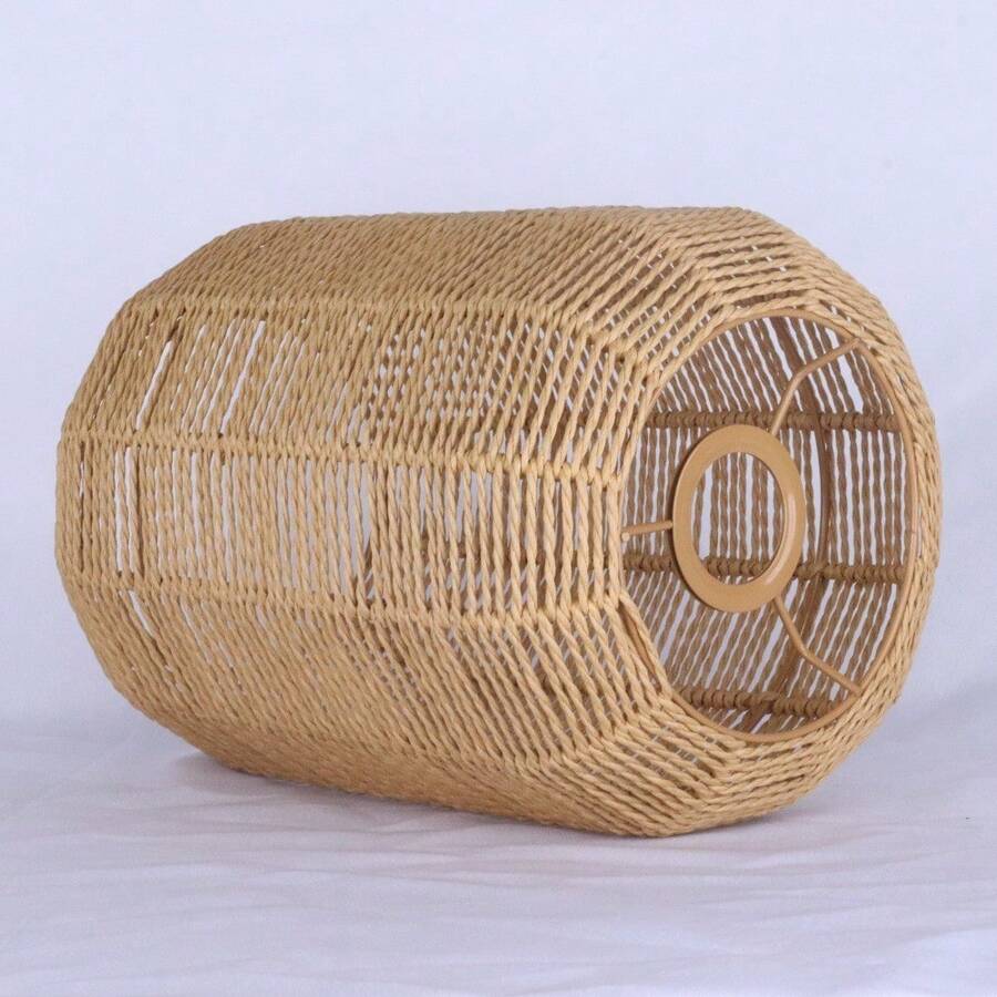 JOYINLED 波西米亚风格手工编织灯罩，乡村风格，适合卧室和客厅，可用作吊灯或台灯（仅灯罩）。 - 28公分 - 查看 1