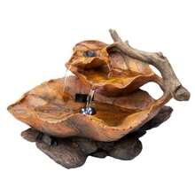 CYPNAlpine Corporation Fuente de Agua de Hojas en Niveles Relajante para Mesa o Escritorio de Interior con Luces LED 9" MarrónFashion - Marrón - Ver 8