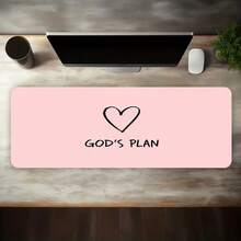 1 Large Gaming Mouse Pad With Pink Heart Minimalist Art Design, Non-Slip Washable Rubber Base, Extra-Large Desk Mat For Office Accessories, Computer Decor, Stain-Resistant Gaming Mouse Pad, Ideal Gift For Gamers - Extended Desk Mat, Stylish Office - Pink - View 6