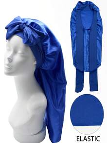 1pc Black Sleeping Cap, Women's Pink Elastic Drawstring Long Satin Silk Sleep Cap, Curl Hair Wrap, Long Hair, Braids, Dreadlocks, Curly Hair Silk Sleep Cap, Satin Bow Sleep Cap Sleep Bonnet - Multicolor 1pc - View 28