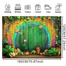 Happy Saint Patrick's Day Photography Background - Irish Clover Photo Background - Saint Patrick's Day Background - Decorative Vinyl Suitable For Saint Patrick's Day Theme Parties - Multicolor - View 6