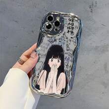 アニメガールサプライズエクスプレッション電話ケース  17  16 Pro Max  15 Pro Max  13 および  12 と互換性があります。プレミアム電気メッキ仕上げのオールソフトTPU素材で作られています。クリーミーな波の質感。フルエッジ保護。正確なカットアウト。ぴったりフィット。快適なグリップと優れた質感。家族、友人、恋人、ボーイフレンド/ガールフレンド、バレンタインデーに最適なギフトです。 - シルバー - チェックする 5