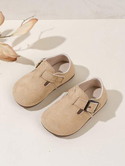 Cute Minimalist Casual Flat Shoes For Infants And Toddlers - Spring/Autumn New Style For Boys And Girls, Outdoor/Indoor Wear, Hook And Loop Closure, Comfortable Soft Upper, Lightweight Sole, Fashionable Daily And School Shoes For Kids