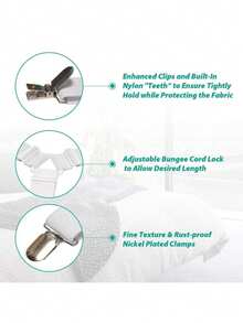 4pcs Bed Sheet Fasteners, Bed Sheet Clips, Triangle Fasteners, Sofa Fasteners, Duvet Clip Fasteners, Non-Slip Blanket Clips, Comforter Fasteners, Non-Slip Bed Sheet Clips, Easy Release Grippers, Back To School Supplies - Multicolor - View 8