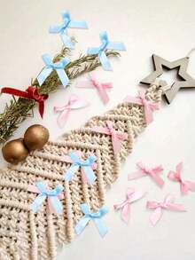 50pcs Gender Reveal Party Decorations Bows, DIY Candy Box Gift Box Decor Ribbons For Girls & Boys - Multicolor - View 3