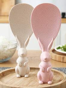 Rabbit Shaped Rice Spoon, Kitchen Shovel, Standing Cooking Tools, Rice Cooker Supplies,Flatware Serving Spoons Rice Servers, Cute Kitchen Non-Stick Rabbit Rice Paddle Spoon Tool, Pp Shape Standing Rice Spoon, Non-Stick, Stand-Up Rice Spoon, For Kitchen, Birthday Gift, New Year Gifts - Multicolor - View 10
