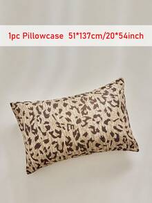 半件装棕色豹纹枕套，柔软透气，乡村风抱枕套，适用于沙发、现代卧室装饰，标准尺寸，不含枕芯 - 棕色 - 查看 10