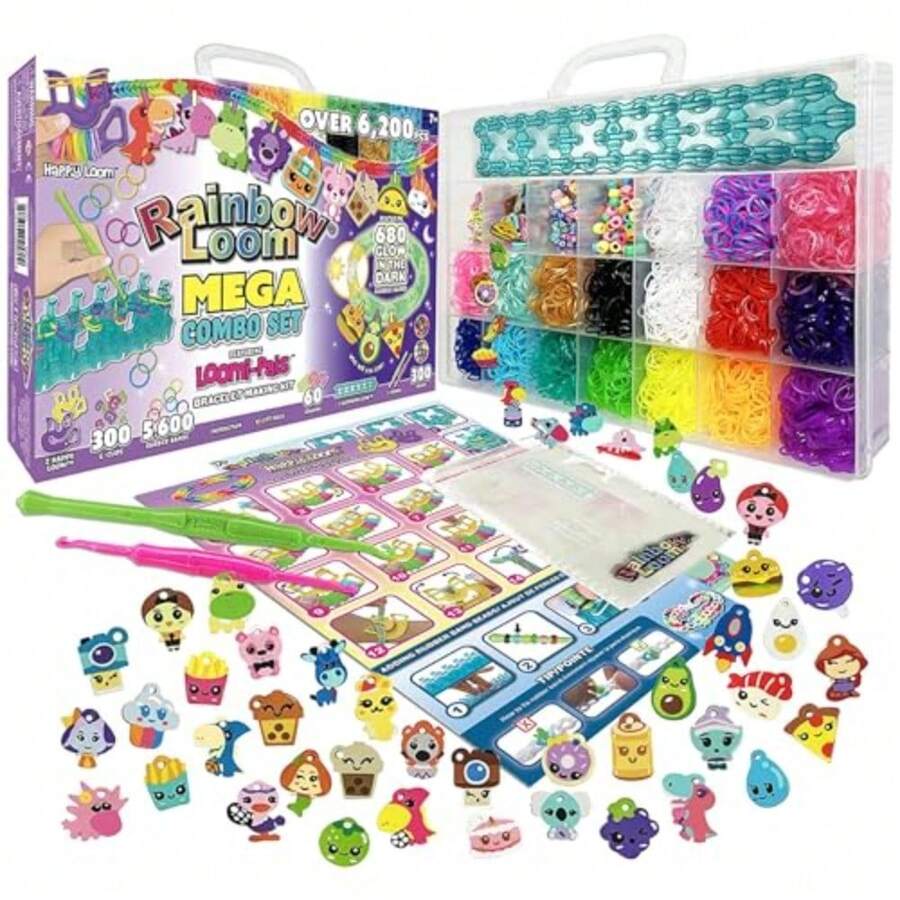 CYPNRainbow Loom® Loomi-Pals Glow in The Dark Mega Combo Set cuenta con 60 bonitos dijes LP surtidos el nuevo RL2.0 abalorio Alpha y Pony 17 bandas de colores 2 brillantes todo en una funda de transporte para niños y niñas de 7 años en adelanteFashion - 227486173 - Ver 1