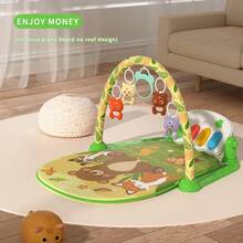 Hands-Free Baby Foot Piano Fitness Rack, Multifunctional 0-1 Year Old Baby Rattle Toy, Infant Foot Piano Toy [No Batteries Included, Requires 4 AA Batteries] - Multicolor - View 8