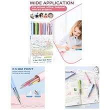 Multicolor Pens, 4 - In - 1 Colored Ballpoint Pen, 0.5mm Quick Dry Black Ink Pens Fine Point Smooth Writing Pens, Cute Nurse Pens Work, 18 Colors, 6PCS - Nhiều màu - Xem 1