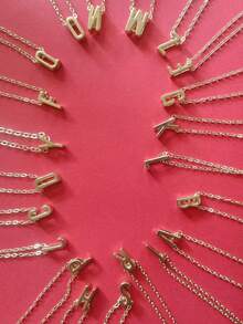 Women's Gold Metal Letter Pendant Necklace, A-Z 26 Letters Initial Necklace, Fashionable Letter Jewelry, Elegant Versatile Gift, Initial Necklace, 26 Letter Clavicle Chain - Multicolor - View 5