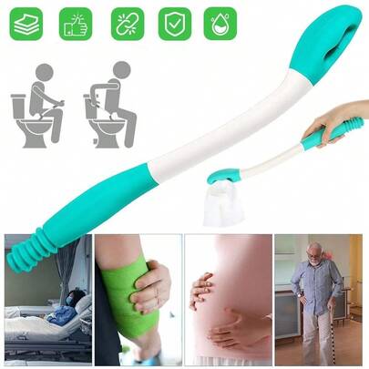 This Long-Handled Toilet Aid Features A Soft, Ergonomically Designed End-Providing Gentle Support For The Elderly, Pregnant Women, And People With Mobility Issues-Enhancing Toilet Independence And Safety-Making It An Ideal Choice For Home Use.