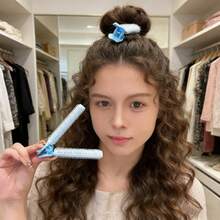 1 Set Blue Manual Bangs Volumizing Curling Iron, Multi-Functional Plastic Curling Wand With Double-Layer Hollow Design, Quick Styling, Damage-Free Hair Curling Tool - Multicolor - View 5