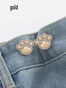 Cute Cat Paw Adjustable Belt Buckle, No Sewing Required, Fits Jeans, Skirts, Dresses, Women Fashion Accessory, Daily Wear - Multicolor - View 6