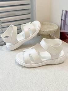 Breathable Hollow-Out Kids Sandals​ With Adjustable Ankle Strap - White - View 7