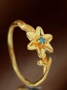 Fashion Luxury Rose Synthetic  Single Flower Ring Finger Ring Valentine's Day Gift - Nhiều màu - Xem 6