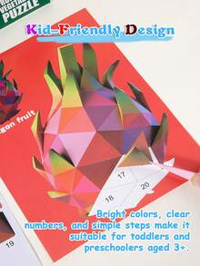 Set Puzzle Stiker Geometri, Kit Seni Stiker DIY 3D untuk Anak-anak, Tema Hewan, Dinosaurus, Laut, dan Lalu Lintas, Mainan Puzzle Seru untuk Bermain di Rumah & Hadiah - MultiWarna - View 6