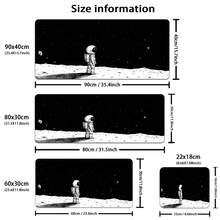 1pc Extra-Large Gaming Mouse Pad With Astronaut Moon Starry Night Black And White Illustration, Non-Slip Washable Rubber Base Large Desk Mat Office Accessory Computer Decor Dirt Resistant Gamepad Cover Ideal Long Tablemat For GamersFashion Workspace - Black and White - View 3