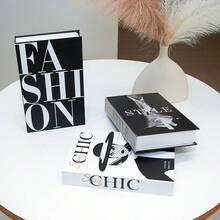 1pc/2pcs/3pcs Foldable Decorative Fake Books, Modern Minimalist Decor Books, Home & Office Bookshelf Decor, Designer Inspiration Photography Props, Decorative Simulation Books, Suitable For Home, Office, Hotel, Cafe, Store, Live Streaming Bookshelf, Handmade Accessories Display Rack, TV Cabinet, Desk, Cabinet - One Size - View 1