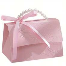 10pcs/Set Fashion Pearl Ribbon Gift Boxes, Suitable For Weddings, Birthdays And Other Occasions - Convenient Floral Pattern Chocolate Candy Gift Bags, Multipurpose For Various Sweets. - Multicolor - View 2