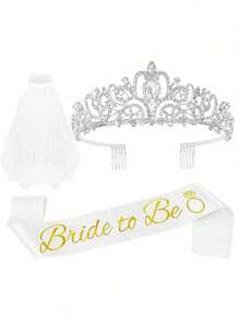 3 pièces Décorations pour enterrement de vie de jeune fille, couronne de douche de mariée, écharpe "Mariée" et voile pour femmes, cadeaux pour enterrement de vie de jeune fille, fournitures pour enterrement de vie de jeune fille, cadeaux, faveurs - Multicolore - Voir 8