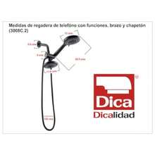CYPNDICA Regadera de Teléfono con Funciones con Brazo y Chapetón Acabado Negro Mate Acero Inoxidable ABS la Regadera Cuenta con Tres Diferentes Funciones Flujo de Lluvia Masaje y Burbuja 3008C.2Fashion - como en la foto - Ver 6