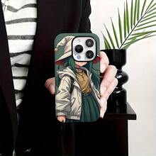 [Enviado desde México]Linda chica de cabello verde Nuestra funda de teléfono 2 en 1 desmontable diseñada para iPhone 16/15/14/13/12/11 Pro Max Plus combina una carcasa dura mate con patrones súper lindos y a la moda.Ideal para regalar a quienes aman el encanto. - Blanco - Ver 3