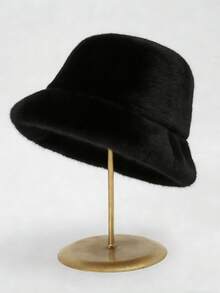 1pc Women's Solid Color Plush Hat, Casual Versatile Warm Windproof Faux Fur Hat Suitable For Daily Wear, Women's Warm Hat, Can Be Matched With Scarf For Dates, Parties, Gatherings, Christmas And Other Occasions - Multicolor - View 16