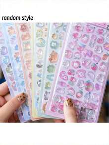 3D立体贴纸，趣味装饰，DIY粘贴材料，适合冬季和新年，3D树脂贴纸 - 混合颜色，自粘DIY工艺装饰，适用于艺术和手工项目。动物3D贴纸。 - 彩色 - 查看 1