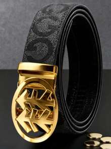 男士商务合金自动扣皮带，时尚休闲裤带，高端时尚配饰 - 彩色 - 查看 7