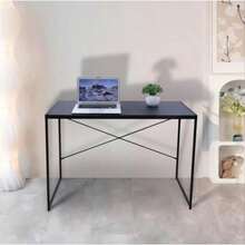 EKE Escritorio Diseño Industrial para Computadora o Laptop Minimalista Ideal Home Office Recamara o Juvenil Fácil Armado con Estructura Resistente Negro - Versión negra - Ver 5