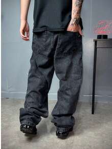 Dazzling Original Sportlife Baggy Black Marble-Washed Jeans - màu đen - Xem 4