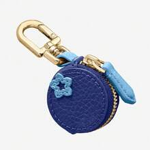 Unisex Cute Fruit PU Leather Keychain Coin Purse Earphone Holder - Blueberry Purple - Multicolor - View 10