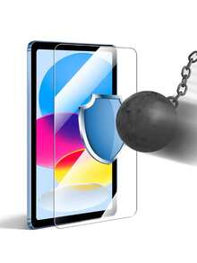 2片装 iPad 钢化玻璃屏幕保护膜 - 高清、高透光、防刮、防摔、全屏覆盖、强效防指纹、触控灵敏，兼容 iPad（Air 4、5、6）/（7、8、9、10 代）/iPad 11 1A16（2025） - 無色 - 查看 4