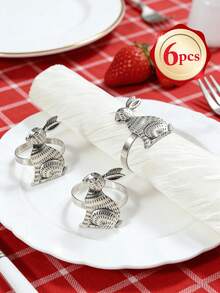 4-12pcs/Set Premium Easter Bunny Napkin Rings For Easter Table Decoration - Multicolor - View 16