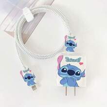 Disney Stitch Charging Cable Protector, Suitable Compatible With Apple 18W/20W Fast Charging Cable/Charger, With Anti-Breakage Protection - Multicolor - View 3